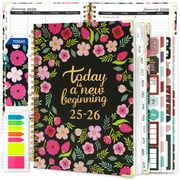 2025-2026 Academic Year Planner Calendar Notebook（JUL.2025-JUN.2026,6.3"x8.5")Daily Weekly Monthly Agenda Planner for Women Men Office