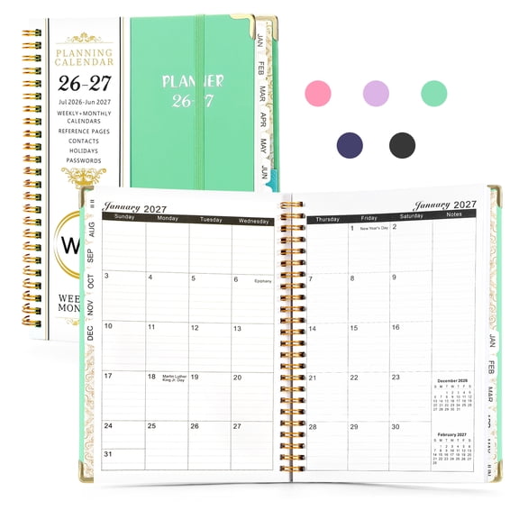2026-2027 Academic Year Planner Calendar Notebook (JUL.2026-JUN.2027,6.3"x8.5")Daily Weekly Monthly Agenda Planner for Women Men