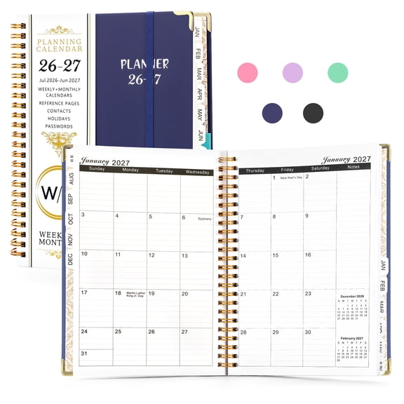 2026-2027 Academic Year Planner Calendar Notebook (JUL.2026-JUN.2027,6.3"x8.5")Daily Weekly Monthly Agenda Planner for Women Men
