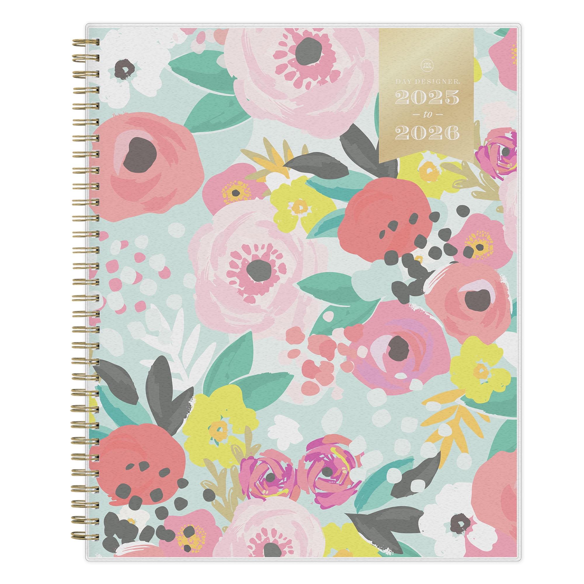 Day Designer 2025 2026 Blue Sky Weekly/Monthly Academic Planner, 8 1/2" x 11", Secret Garden Mint Frosted, July 2025 To June 2026, 137896