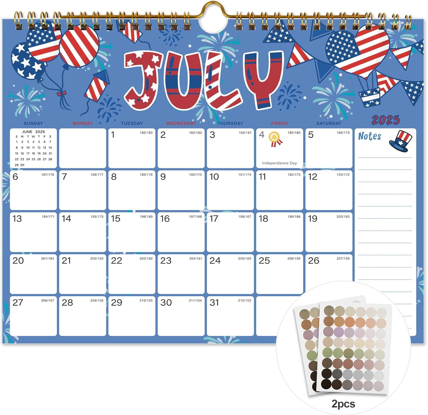 20252026 Calendar 18 Monthly Wall Calendar, July 2025 December