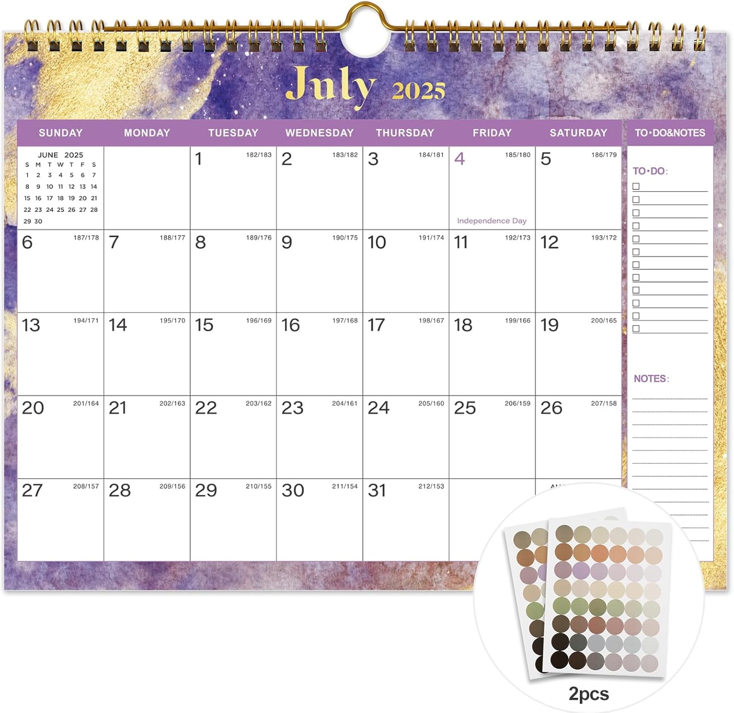 20252026 Calendar 18 Monthly Wall Calendar, July 2025 December