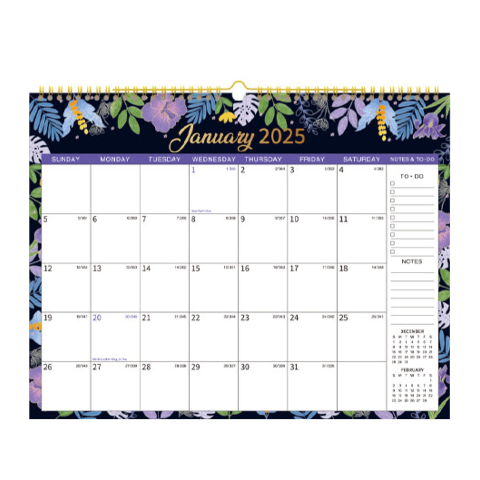 20252026 Calendar Wall Calendar from Jan 2025 to Jun 2026, 18