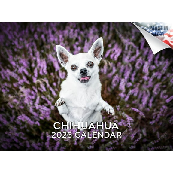 2025 2026 Chihuahua Calendar - Dog Breed Monthly Wall Calendar - 12 x 18 Open - Thick No-Bleed Paper - Giftable - Made in USA