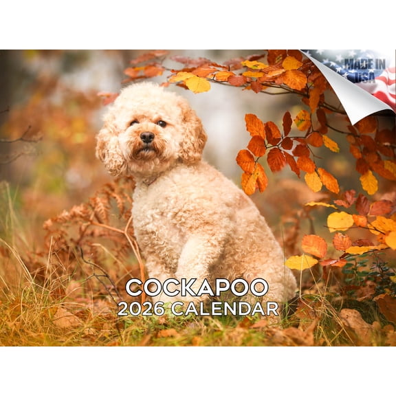 2025 2026 Cockapoo Calendar - Dog Breed Monthly Wall Calendar - 12 x 18 Open - Thick No-Bleed Paper - Giftable - Made in USA
