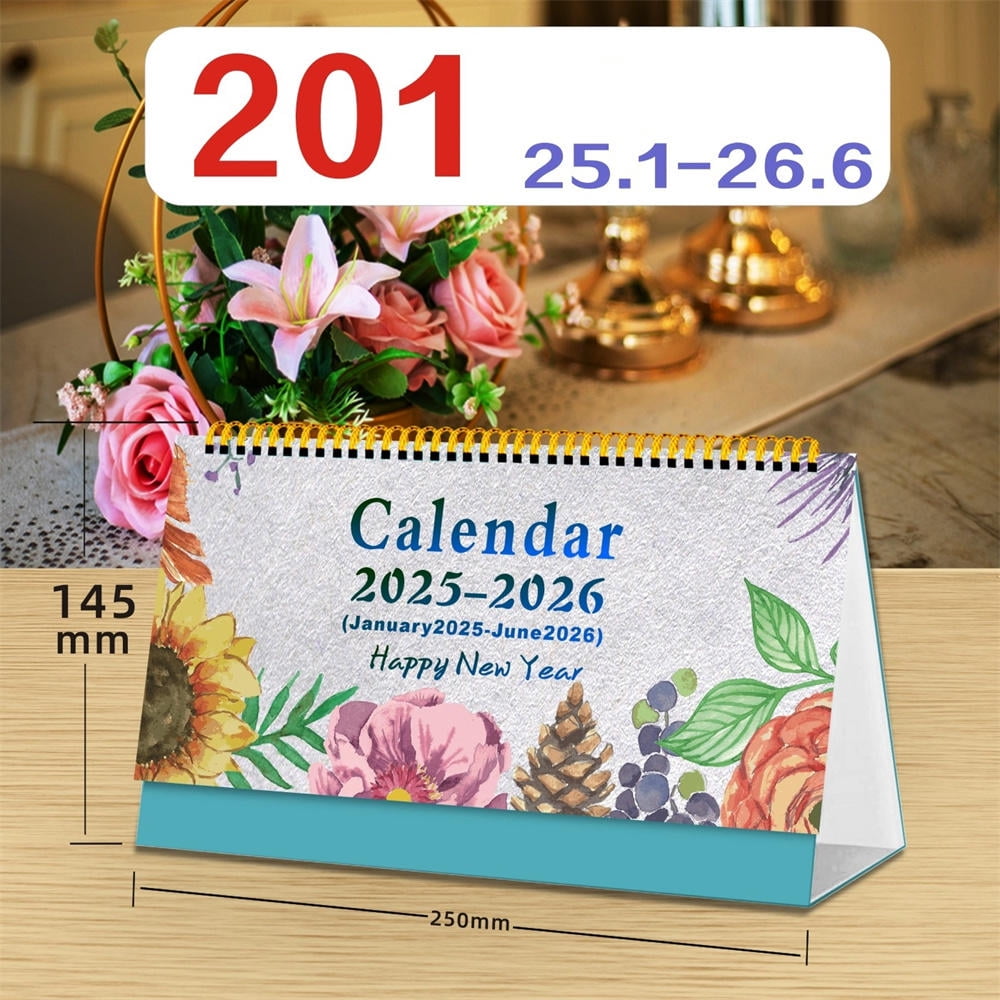 20252026 Coil Desk Calendar With Memo Notes Tabletop Flip Schedule