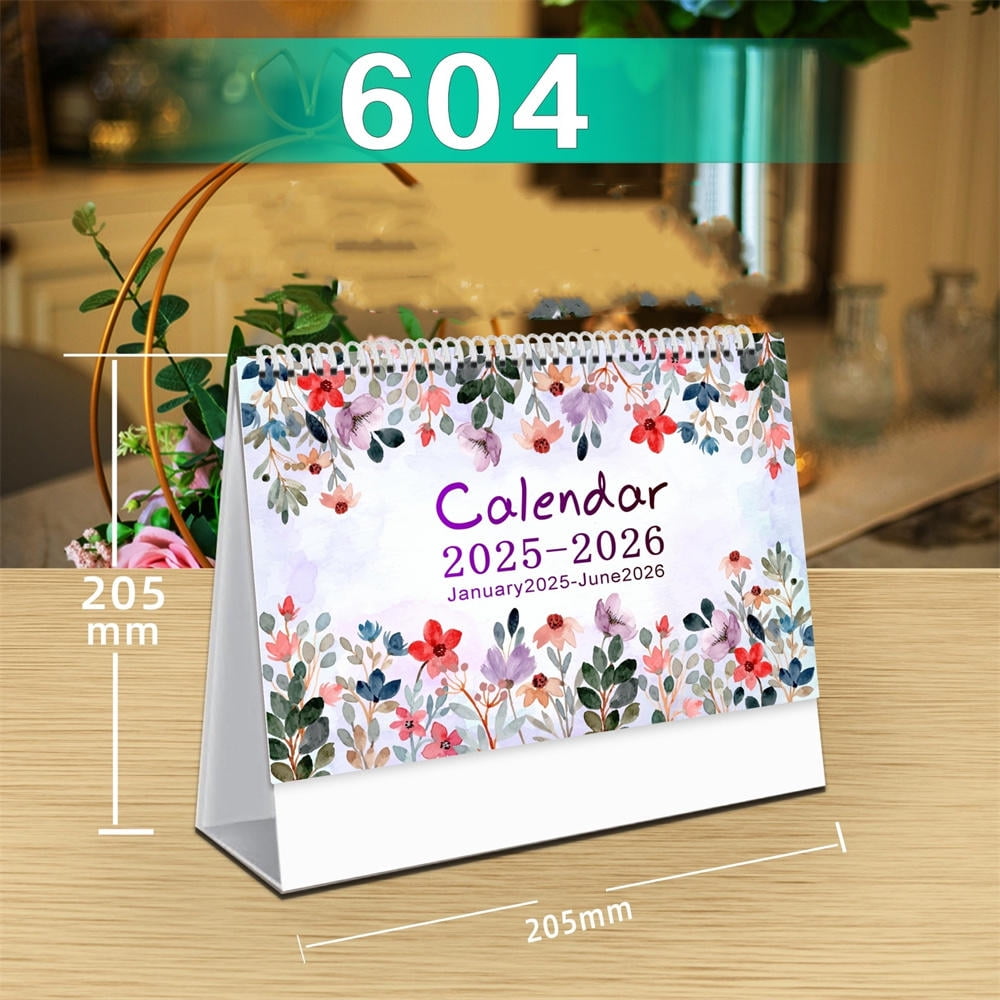 20252026 Coil Desk Calendar With Memo Notes Tabletop Flip Schedule