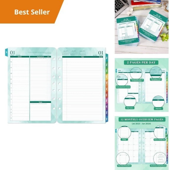 2025-2026 Daily Planner Refill, 12 Month Organizer, A5 Size, 365 Day Calendar, M
