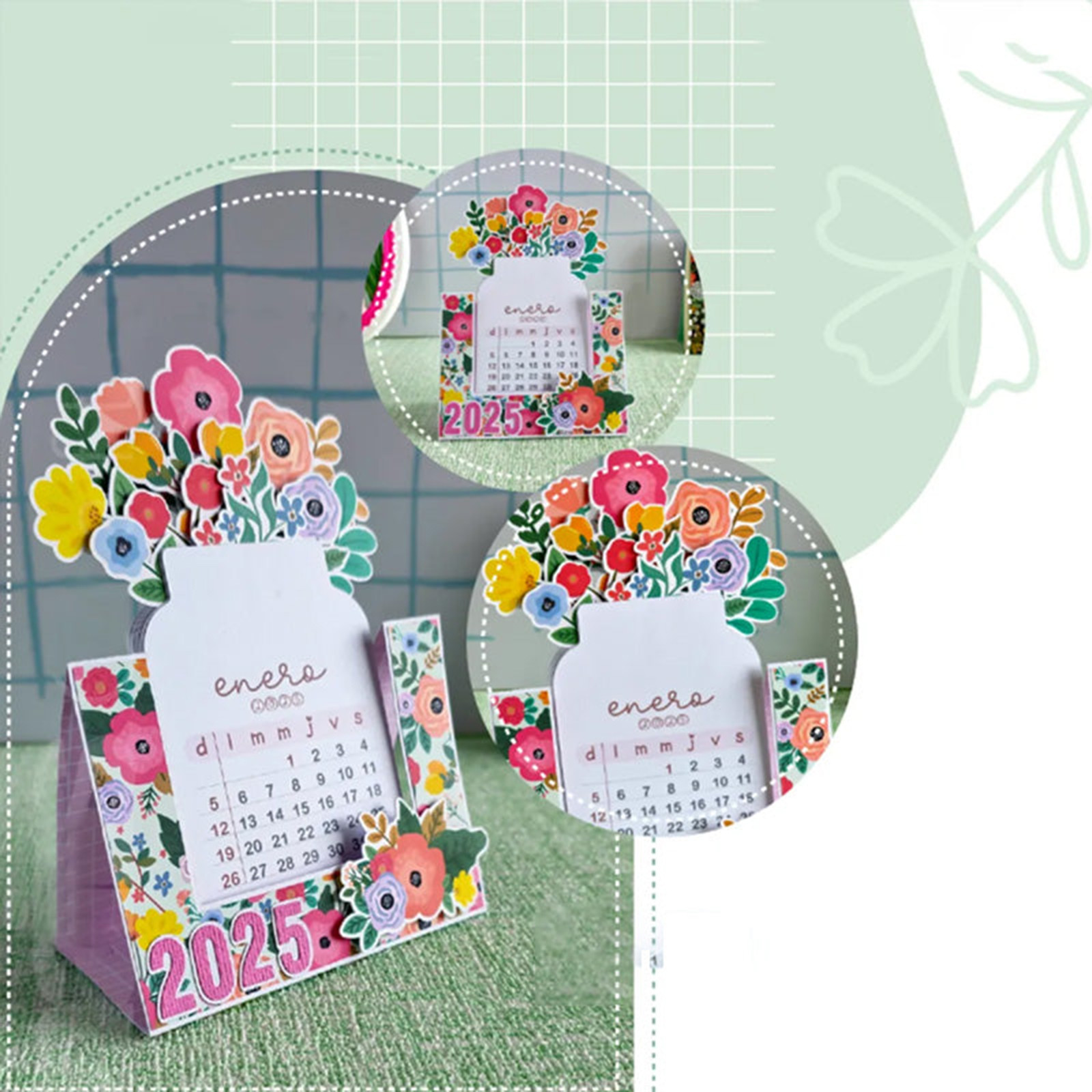 20252026 Desk Calendar Flip Desktop Calendar 20252026,Stand up Desk