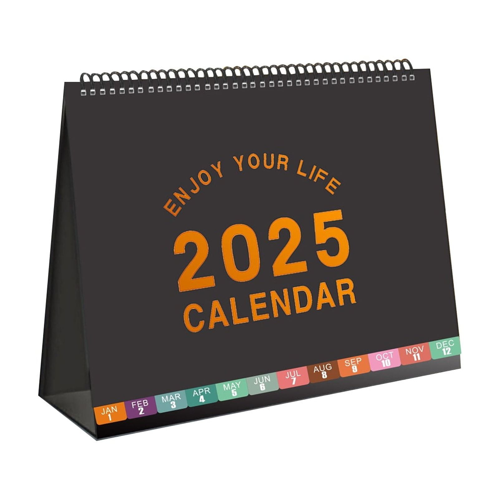 20252026 Floral Desktop Standing Calendar Horizontal Gold Coils