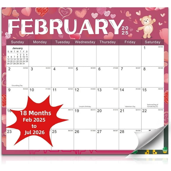2025-2026 Fridge Calendar 18 Monthly Calendar for Refrigerator 2025-2026 Wall Calendar Planner Runs from February 2025 Until July 2026 Easy Organizing Markers Tearable (Festive)