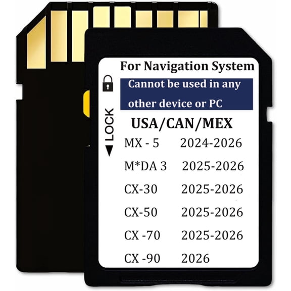 Latest Navigation SD Card Compatible with 2025/2026-3,2024/2025/2026-MX-5,2025/2026-CX-30, 2025/2026-CX-50, 2025/2026-CX-70,