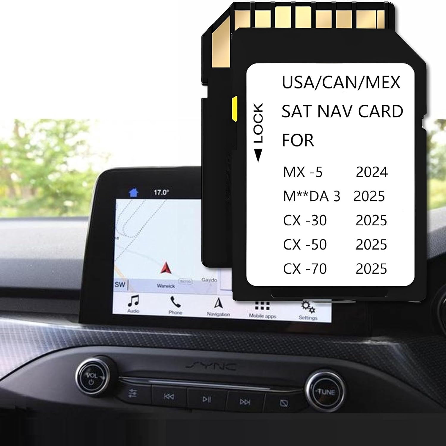 2025 2026 Latest Navigation SD Card Compatible with 2025/2026-3,2024/2025/2026-MX-5, 2025/2026-CX-30, 2025/2026-CX-50, 2025/2026-CX-70
