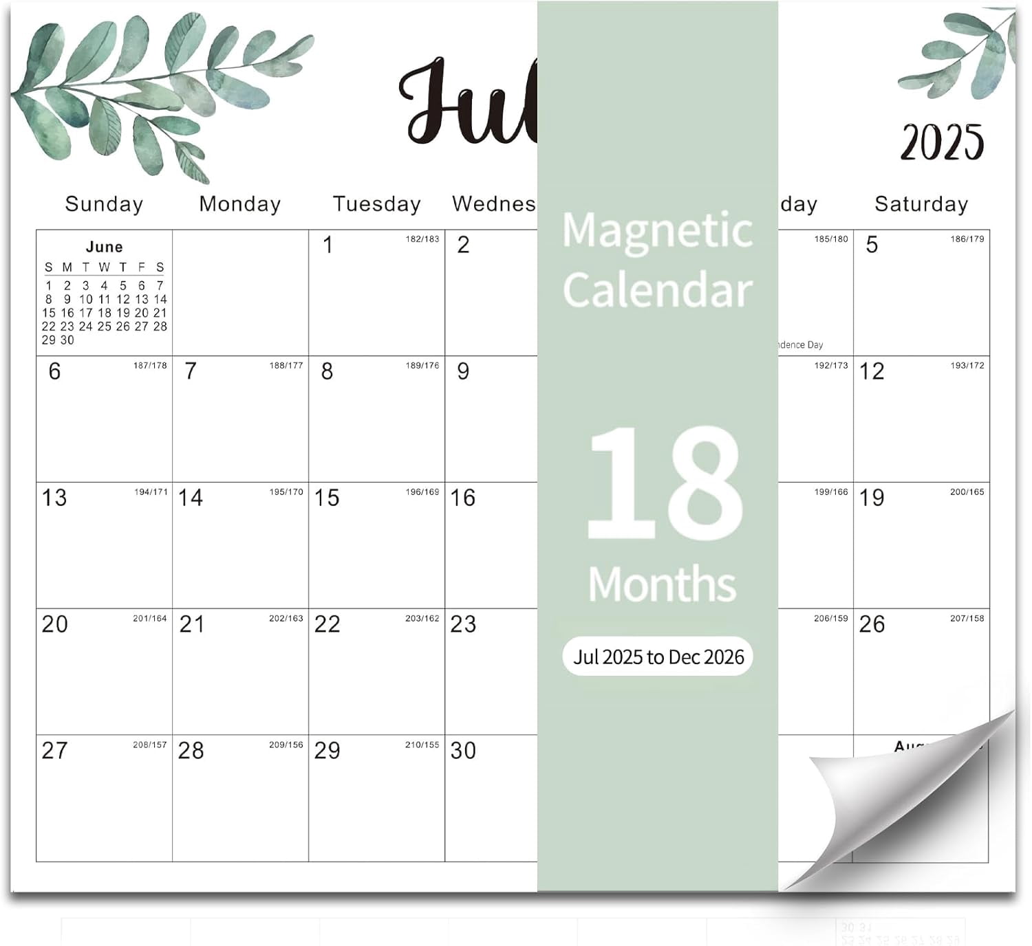 2025-2026 Magnetic Fridge Calendar 18 Monthly Magnetic Calendar for ...