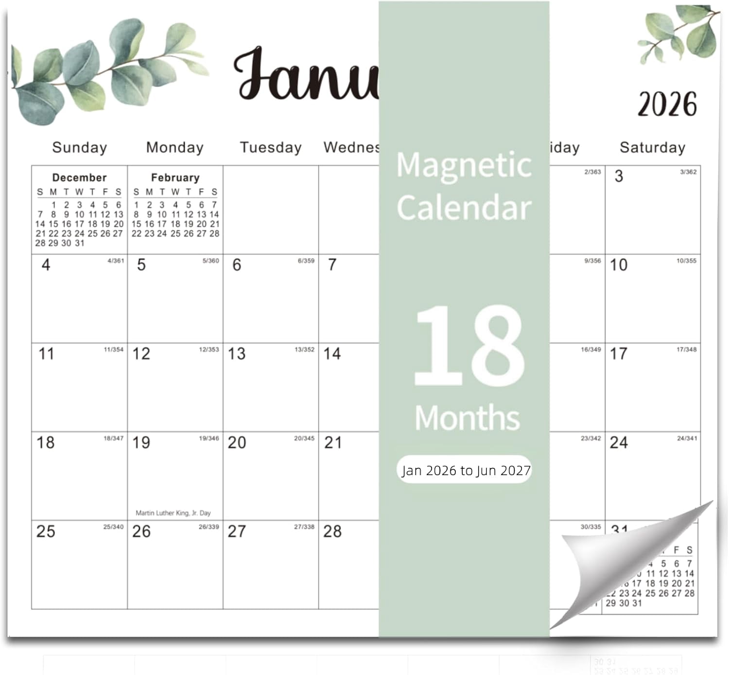 2025-2026 Magnetic Fridge Calendar 18 Monthly Magnetic Calendar for ...