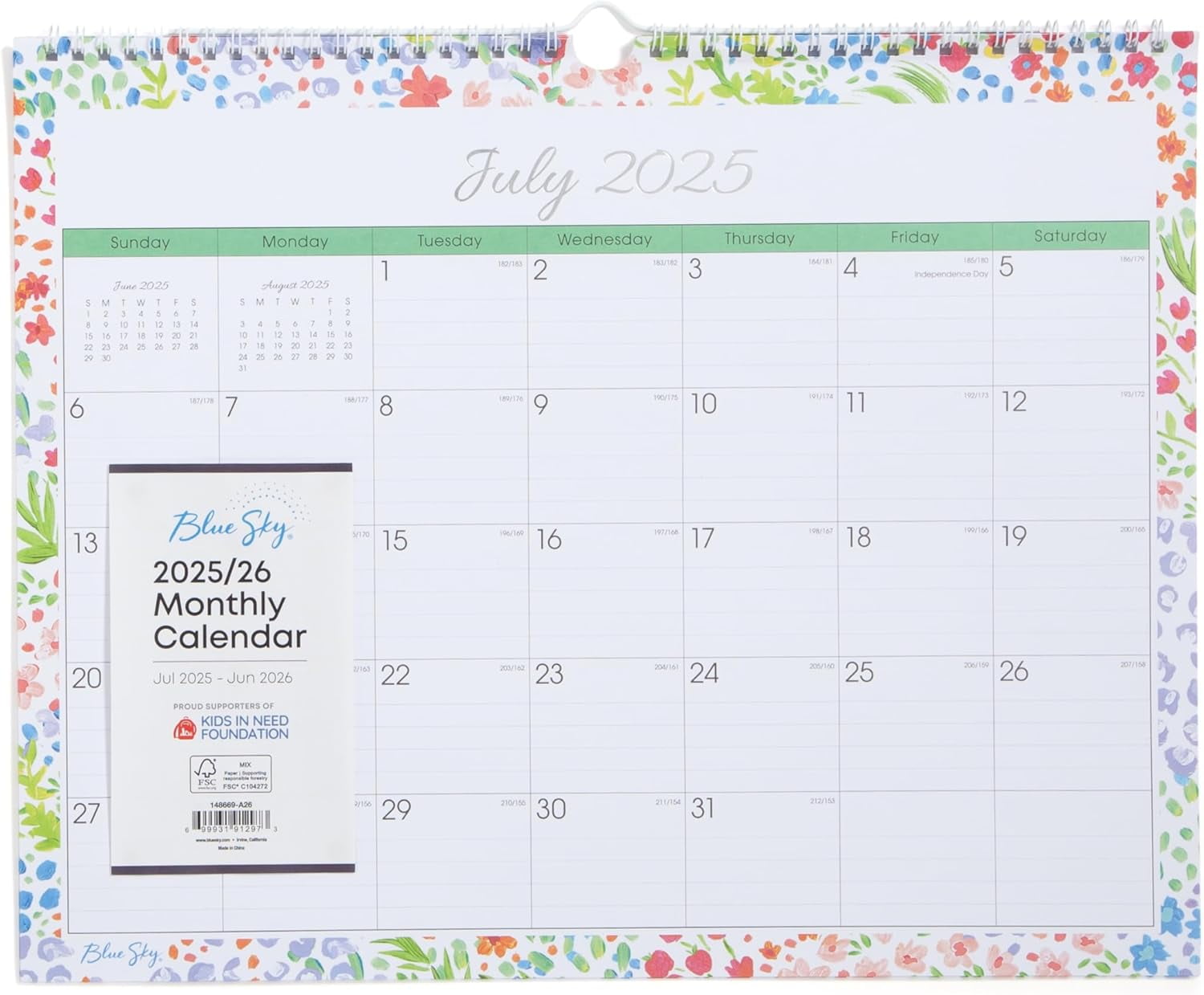 20252026 Monthly Academic Year Wall Calendar, July 2025 June 2026