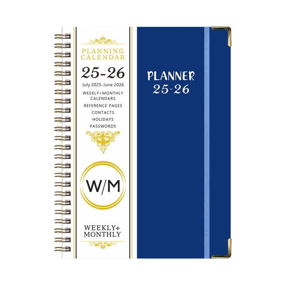2025-2026 Monthly Planner Notebook - A5 Size with Dividers & Inner Pocket, Spiral Bound Organizer for Students & Professionals, 1-Pack
