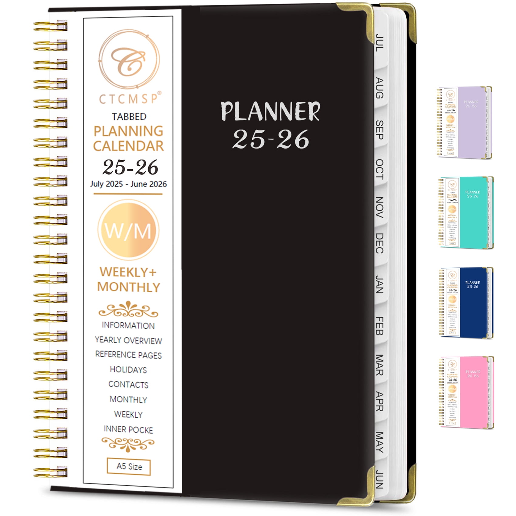 2025-2026 Planner Academic Planner Calendar Notebook(Jul.2025-Jun.2026,6.3"x8.5") Weekly Monthly Planner Perfect for Office Schedule Academic Supplies