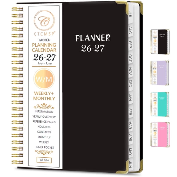 2026-2027 Planner Academic Planner Calendar Notebook(Jul.2026-Jun.2027,6.3"x8.5")Weekly Monthly Planner Perfect for Office Schedule Academic Supplies