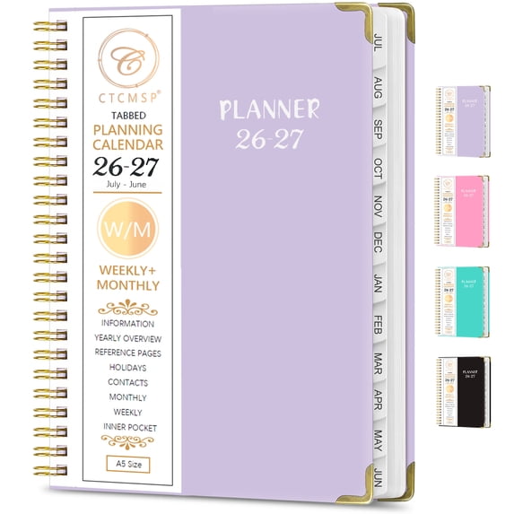 2026-2027 Planner Academic Planner Calendar Notebook(Jul.2026-Jun.2027,6.3"x8.5")Weekly Monthly Planner Perfect for Office Schedule Academic Supplies