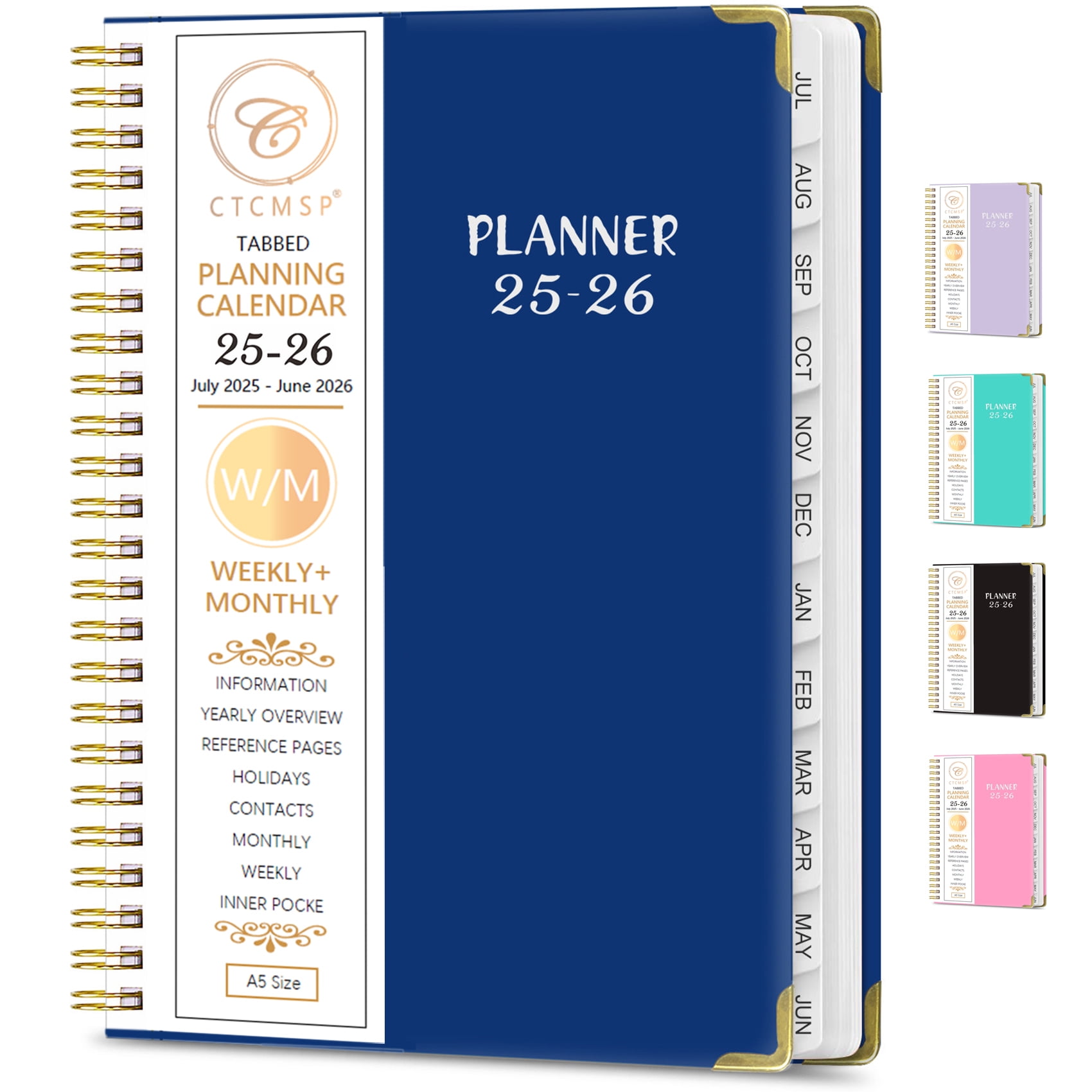 2025-2026 Planner Academic Planner Calendar Notebook(Jul.2025-Jun.2026,6.3"x8.5") Weekly Monthly Planner Perfect for Office Schedule Academic Supplies