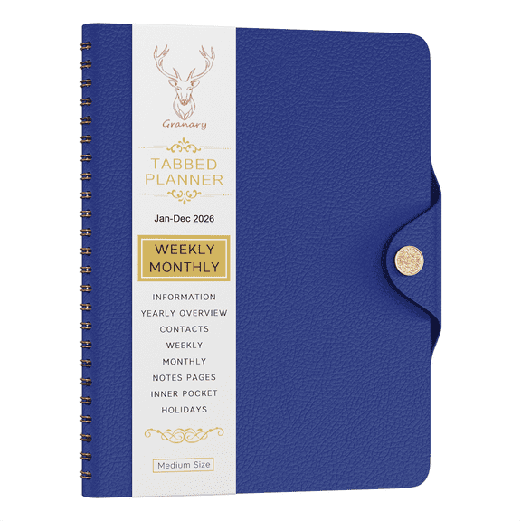 2026 Planner - Academic Weekly & Monthly Planner 2026 with Monthly Label,6.7" x 8.7", Jan. 2026 - Dec. 2026, Daily Planner with Pen Holder, Perfect for School & Office Schedule