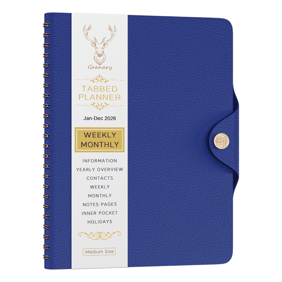 2026 Planner - Academic Weekly & Monthly Planner 2026 with Monthly Label,6.7" x 8.7", Jan. 2026 - Dec. 2026, Daily Planner with Pen Holder, Perfect for School & Office Schedule