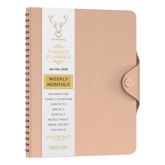 2026 Planner - Academic Weekly & Monthly Planner 2026 with Monthly Label,6.6" x 8.5", Jan. 2026 - Dec. 2026, Daily Planner with Pen Holder, Perfect for School & Office Schedule