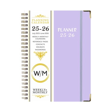 2025-2026 Weekly & Monthly Planner – 8"x10" Black Organizer, July 2025 - June 2026