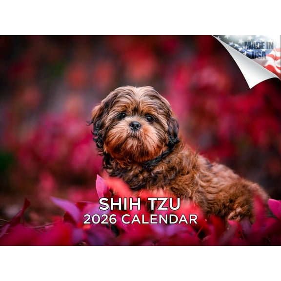 2025 2026 Shih Tzu Calendar - Dog Breed Monthly Wall Calendar - 12 x 18 Open - Thick No-Bleed Paper - Giftable - Made in USA