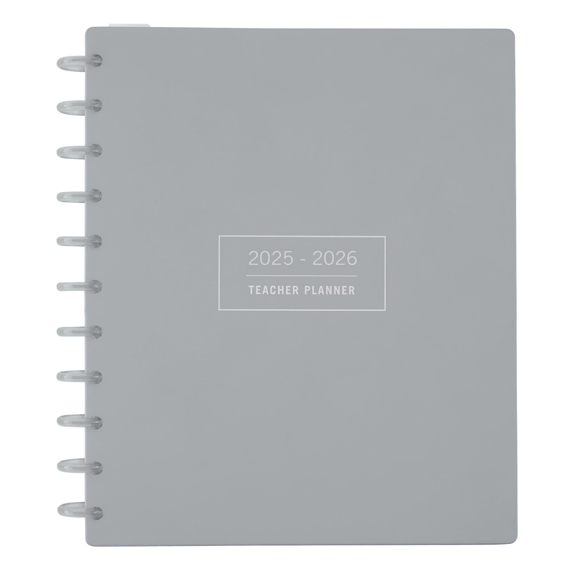 2025-2026 TUL Discbound Monthly Teacher Planner, Letter Size, Gray, July To June