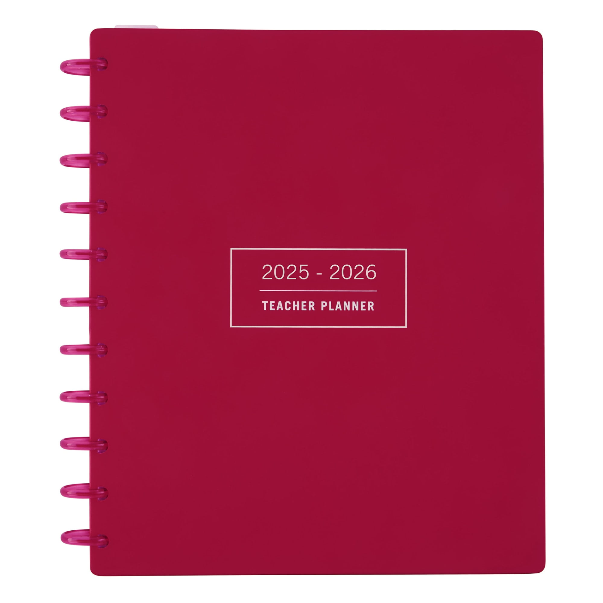 2025-2026 TUL Discbound Monthly Teacher Planner, Letter Size, Pink, July To June
