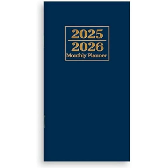 2025-2026 Two Year Pocket Planner - 6.5"x3.5" Purse Size Hardcover Agenda, Twin-Wire Binding for Study & Office