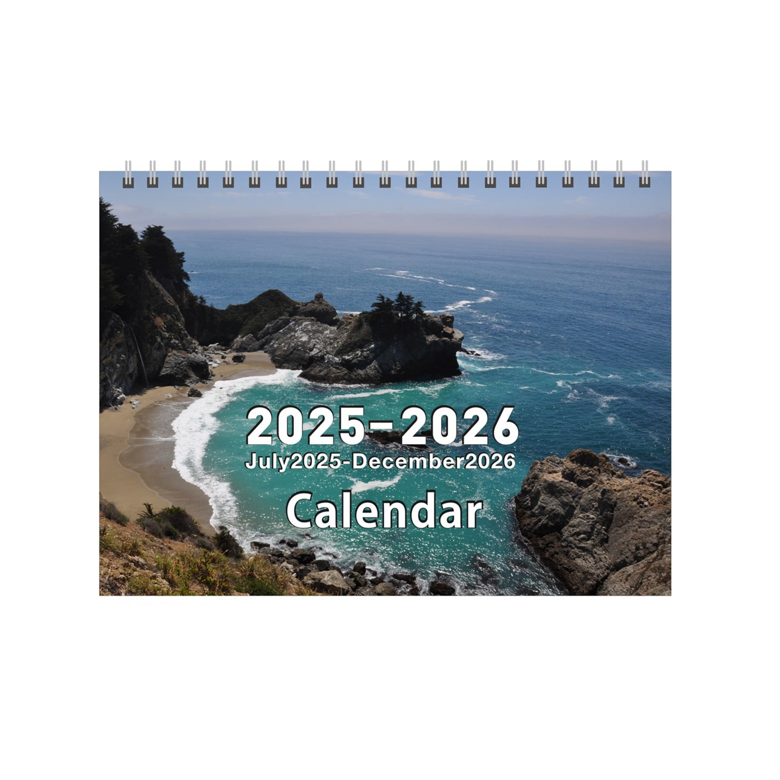 2025-2026 Wall Calendar 18-Month Scenic Coastal Views, July 2025 to ...