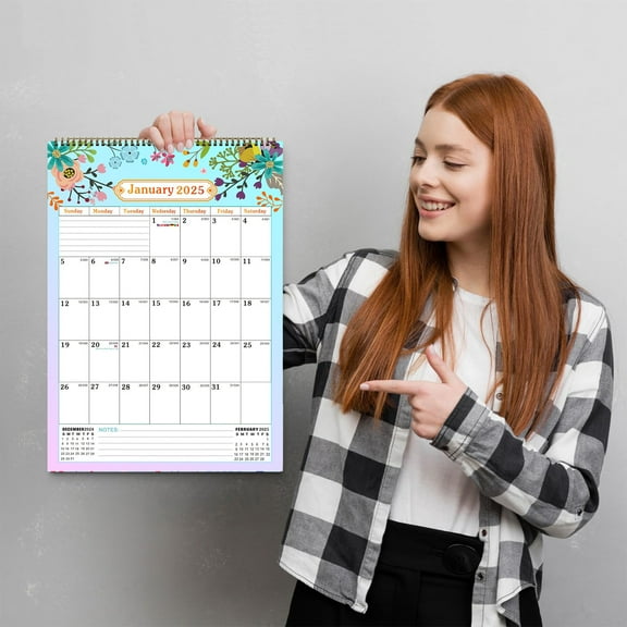 2025-2026 Wall Calendar - 2025 Calendar - Wall Calendar 2025 Runs from January 2024 to December 2025, 12 Months Calendar with Thick Paper for Planning and Organizing for Home or Office