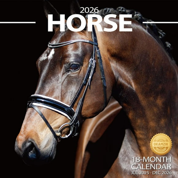 2025-2026 Wall Calendar Horse Planner Calendar, Hangable Monthly Wall Calendar with Large Blocks for Organizing & Planning, Academic Schedule, Home, Office & family, Thick & Sturdy Paper