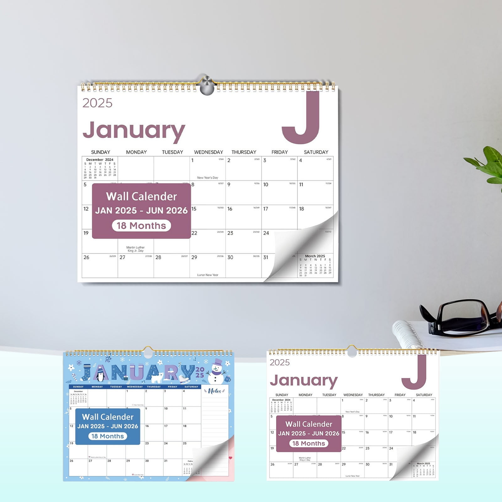 20252026 Wall Calendar, Monthly Layout, Durable Paper Finish, Elegant