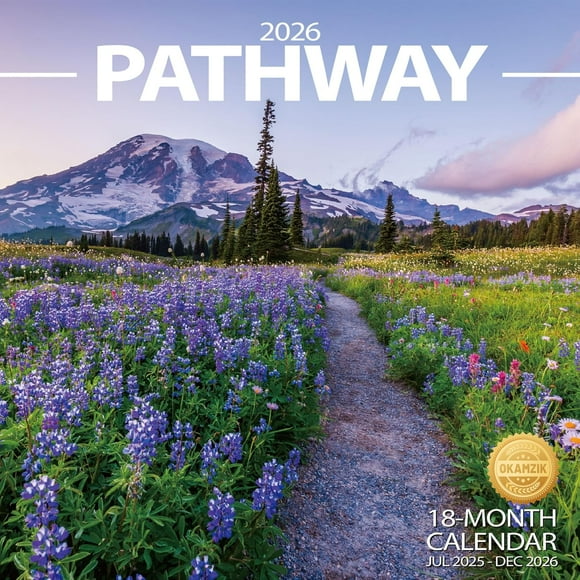 2025-2026 Wall Calendar Pathway Planner Calendar, Hangable Monthly Wall Calendar with Large Blocks for Organizing & Planning, Academic Schedule, Home, Office & family