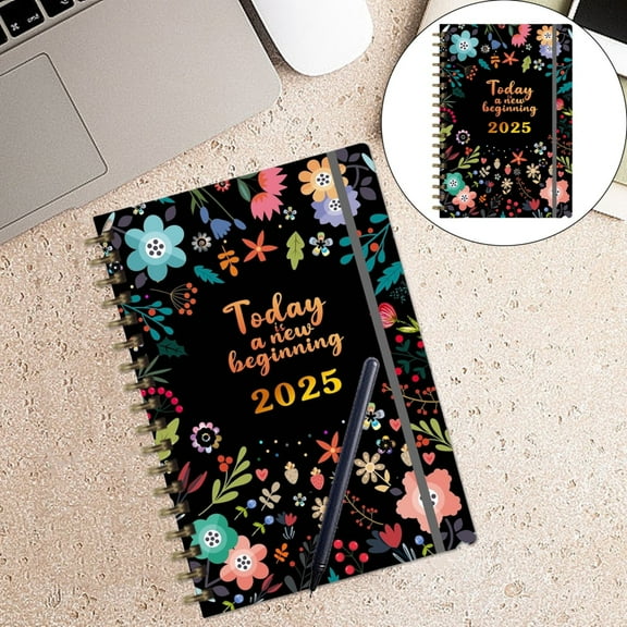 2025-2026 Weekly & Monthly Bound Planner Notebook With Color Divider Tabs Thick Acid-free Paper For Long-term Work Tracking, Personal Task Planning And Office Record Storage