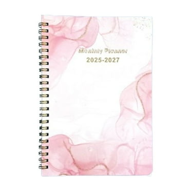 2025-2027 Monthly Planner Notebook - 36-Month Leather Bound Organizer with 400 Thick Pages, Ribbon Bookmark, Elastic Closure - Office & Family Planning Journal
