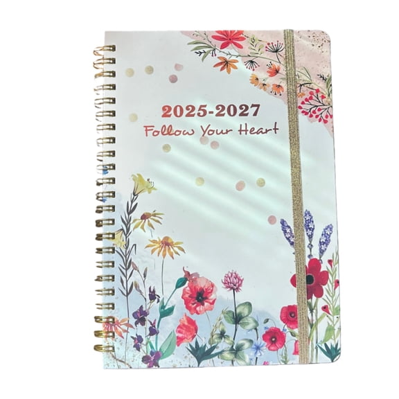 2025-2027 Premium Pattern-Design Spiral Planner – Elegant Scheduling Notebook for Daily Organization & Time Management