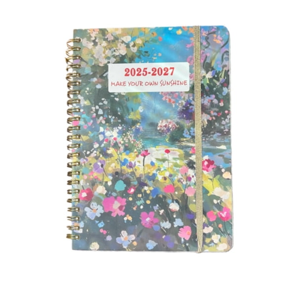 2025-2027 Premium Pattern-Design Spiral Planner – Elegant Scheduling Notebook for Daily Organization & Time Management