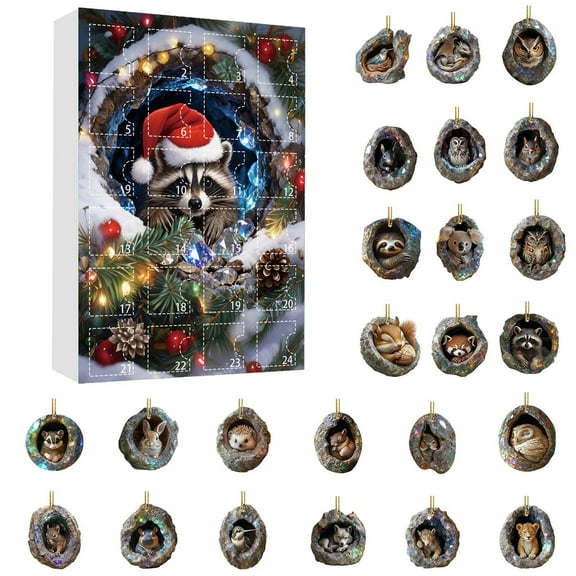 2025 24 Day Cute Animal Countdown Calendar Cute Theme Animal Ornament For Animal Enthusiasts Nightlight for Children Timer Large Digital Timer Large Sand Timer Speed Stack Timer Large Stopwatch Clock