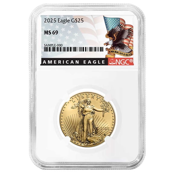 2025 $25 American Gold Eagle 1/2 oz NGC MS69 Black Label