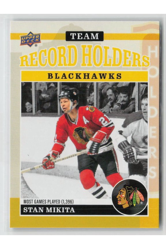 2025-26 Chicago Blackhawks Centennial Team Record Holders Stan Mikita #189 Yellow