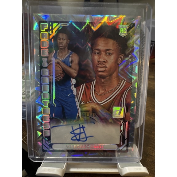 2025-26 Donruss Fade to Greatness VJ Edgecombe Explosion /49 1st Off Print RC Philadelphia NBA Autographed Basketball Trading Card