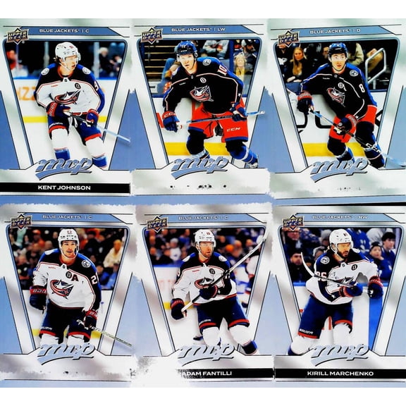 2025-26 MVP Columbus Blue Jackets Base No SP Team Set  (See Scan for all players included)  All Cards Pack Fresh, Hand Collated, Near Mint to Mint.