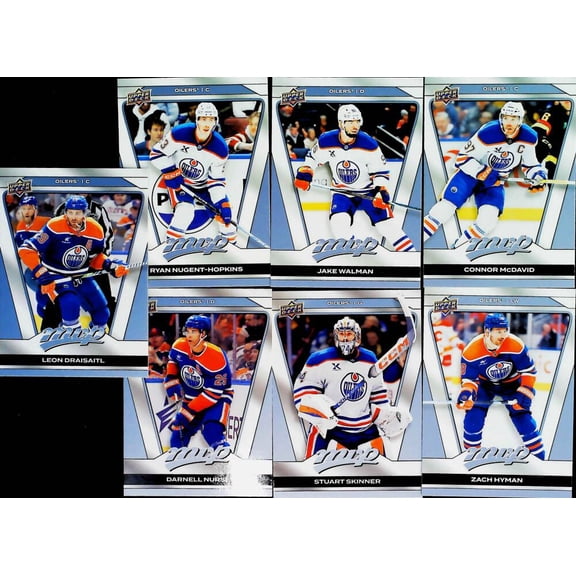 2025-26 MVP Edmonton Oilers Base No SP Team Set  (See Scan for all players included)  All Cards Pack Fresh, Hand Collated, Near Mint to Mint.