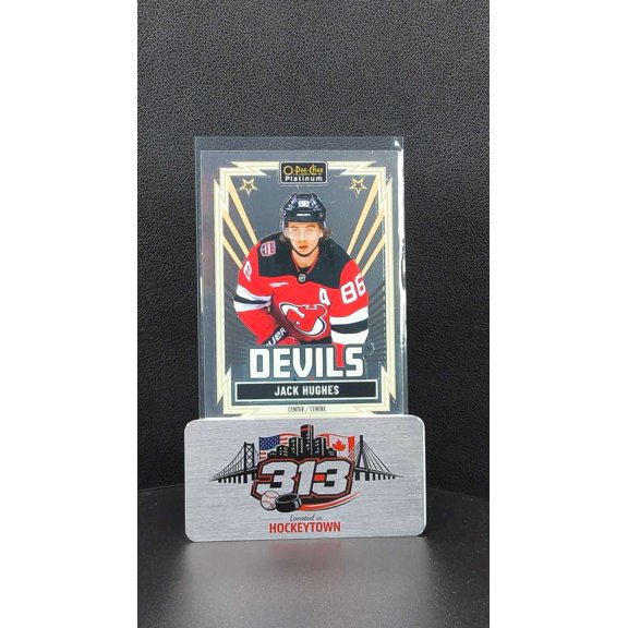 2025-26 O-Pee-Chee Jack Hughes R-34 New Jersey Devils NHL Hockey Card New Jersey Devils NHL Ice Hockey Trading Card