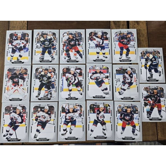 2025-26 O-Pee-Chee OPC Columbus Blue Jackets Base No SP Team Set (See Scan for players included) All Cards Pack Fresh, Hand Collated,